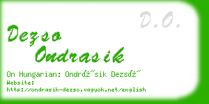 dezso ondrasik business card